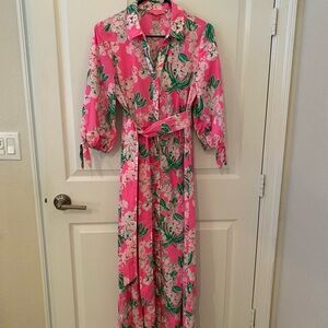 Lilly Pulitzer Pink Floral Long Sleeve Dress
